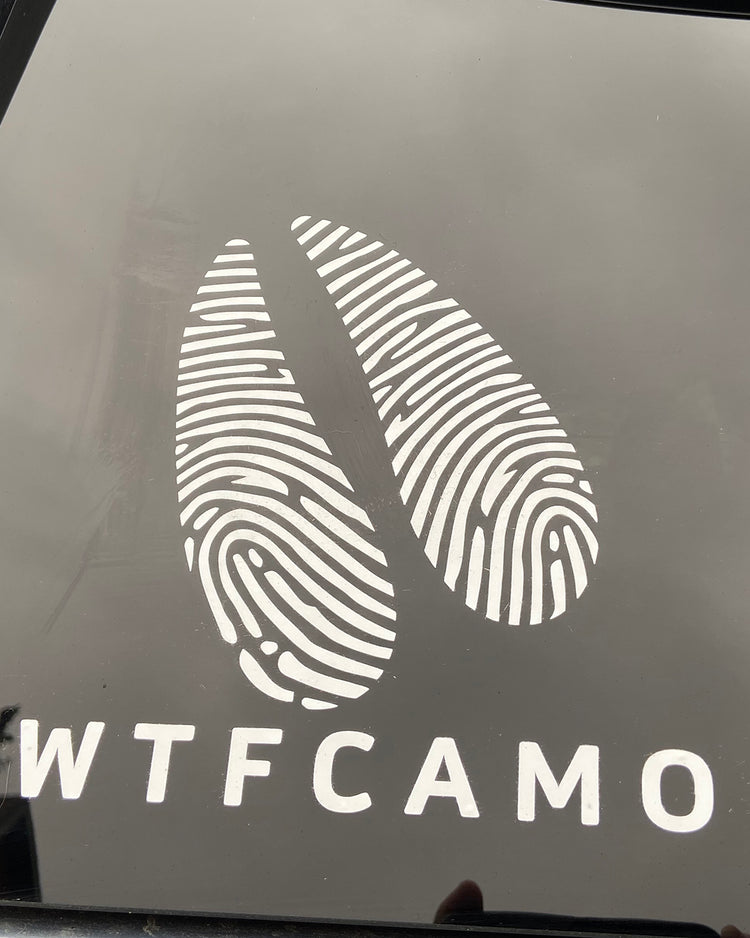 WTFCAMO® Fingerprint Hoof White Vinyl Transfer Decal - WhiteTail Forensics