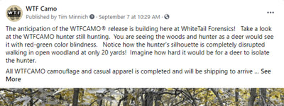 WhiteTail Forensics on Facebook - Coming Soon Promo