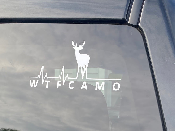 WTFCAMO® Flatline Deer White Vinyl Transfer Decal - WhiteTail Forensics