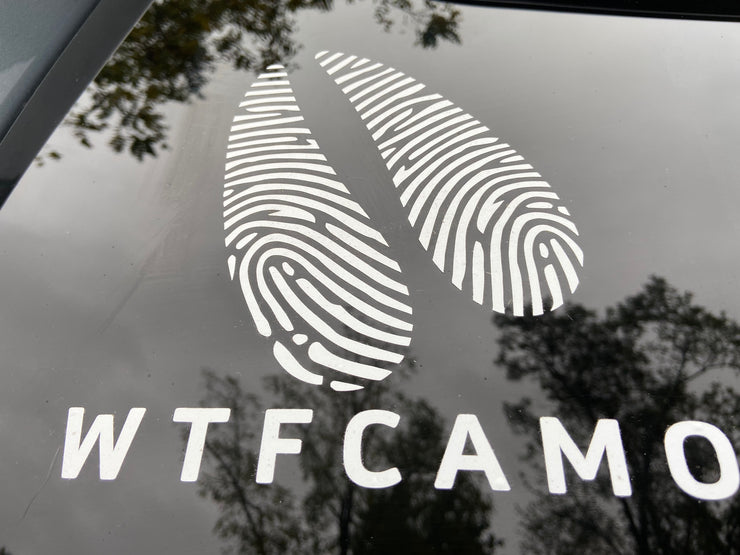 WTFCAMO® Fingerprint Hoof White Vinyl Transfer Decal - WhiteTail Forensics