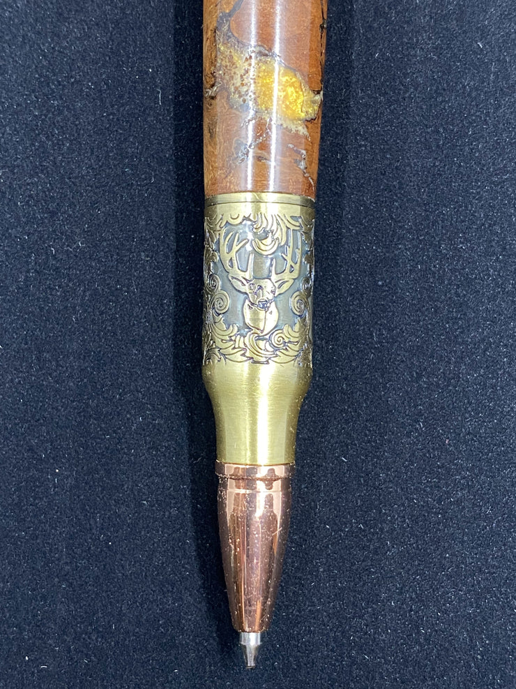 Limited Edition Custom Crafted Pen - English Wych Elm Burle - WhiteTail Forensics