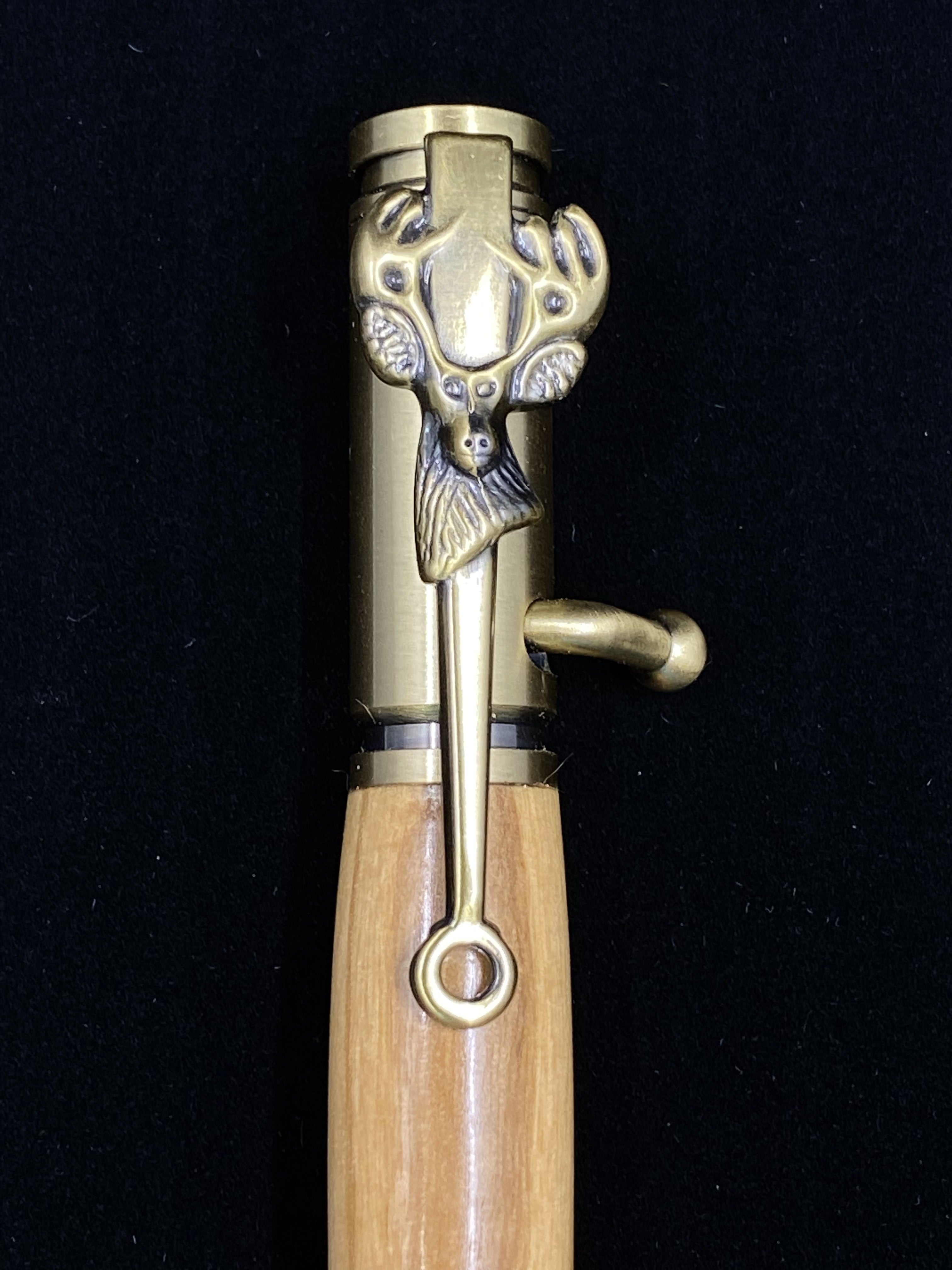 Christian-themed custom hand-turned pen 2024 made from olive wood from Bethlehem.