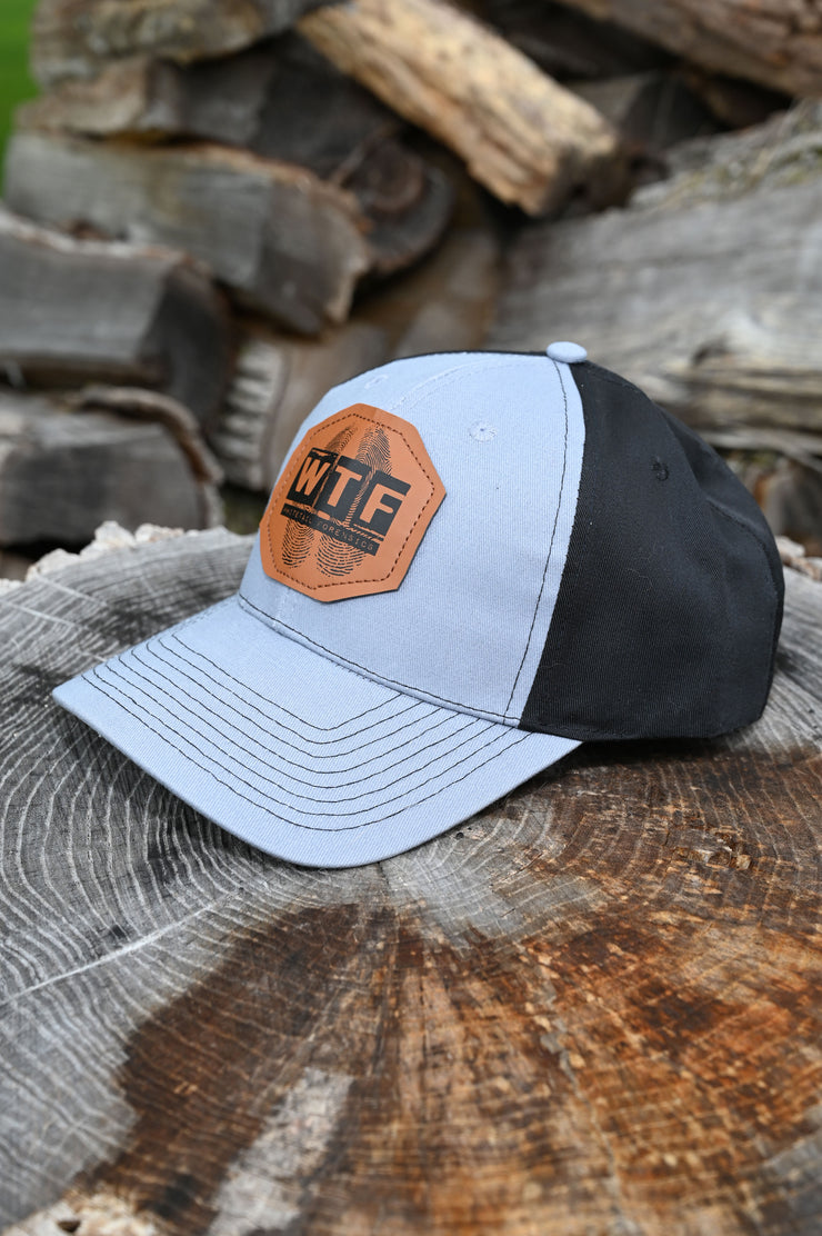 WTF Grey/Black Twill Patch Cap - WhiteTail Forensics