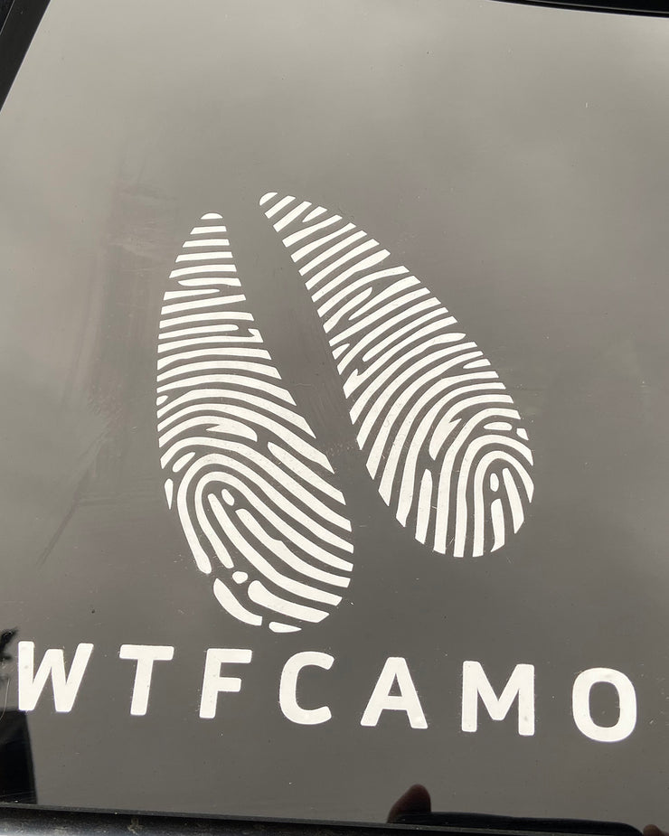 WTFCAMO® Fingerprint Hoof White Vinyl Transfer Decal - WhiteTail Forensics