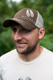 WTFCAMO® Embroidered Fingerprint Hoof Cap - Plastic Mesh - WhiteTail Forensics