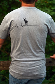 Men's Grey Whitetail Flatline T-Shirt - WhiteTail Forensics