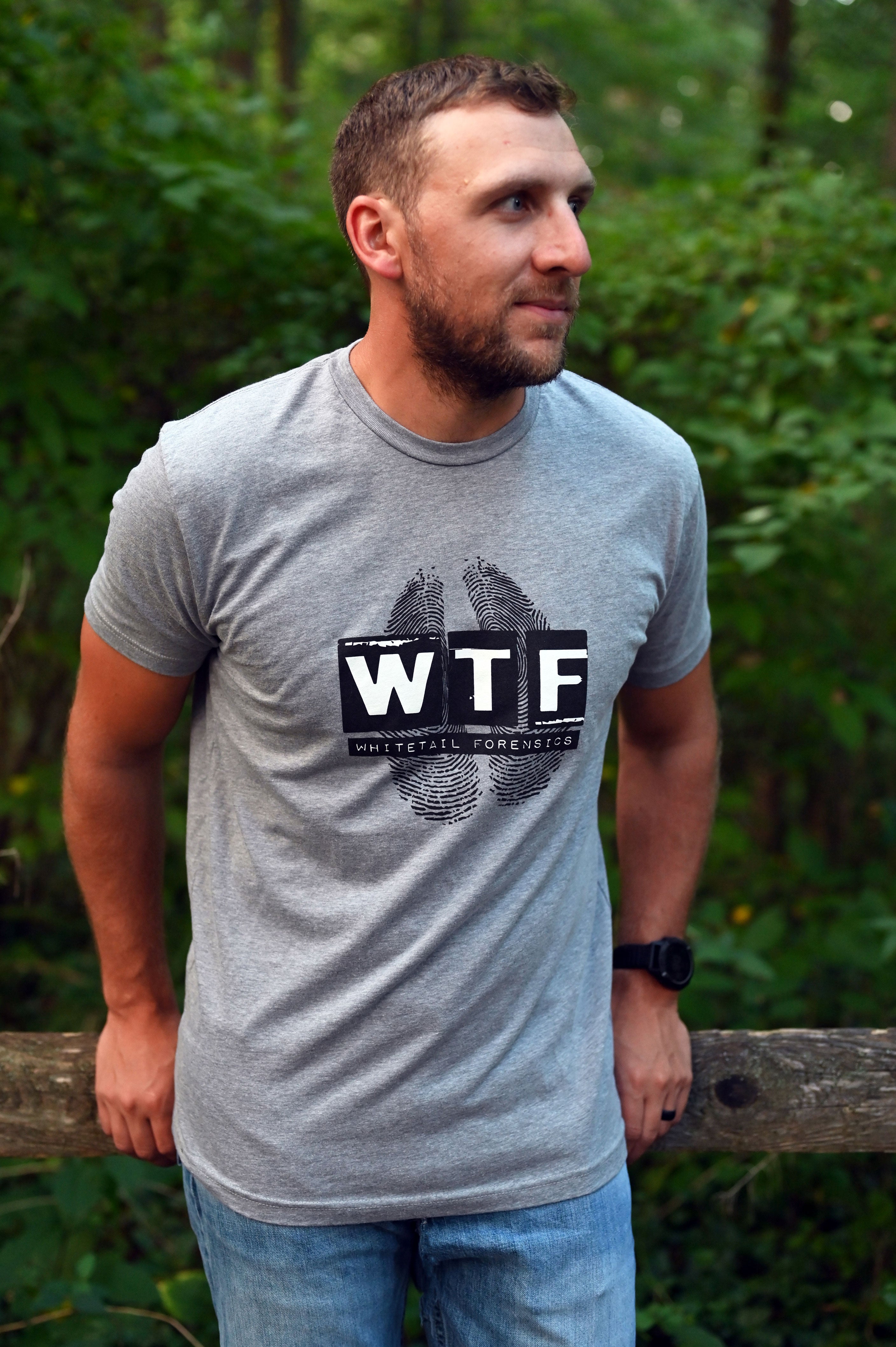 Men's Grey Whitetail Flatline T-Shirt - WhiteTail Forensics