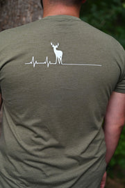 Men's Forest Green Whitetail Flatline T-Shirt - WhiteTail Forensics