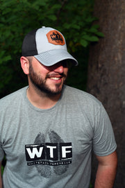 WTF Grey/Black Twill Patch Cap - WhiteTail Forensics